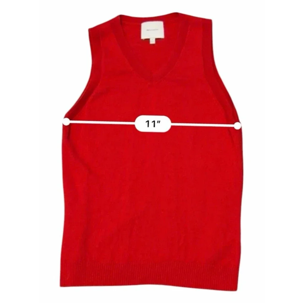 Reformation Reese Red Cashmere Blend V Neck Tank XS EUC